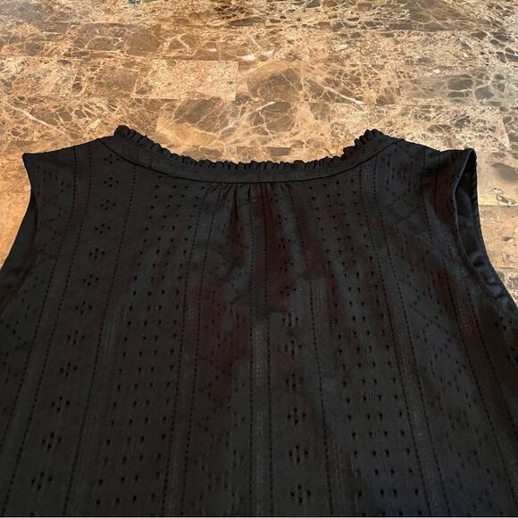 Croft & Barrow Women’s Dress 3X Split Neck Black Tiered Sleeveless Plus Size - Picture 7 of 12